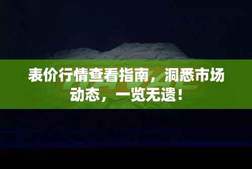 表价行情查看指南,洞悉市场动态,一览无遗!